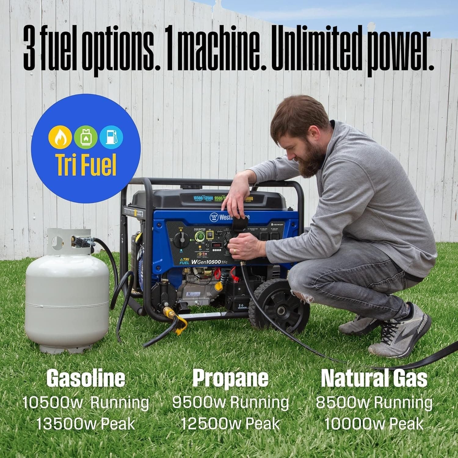 westinghouse 13,500 peak watt dual fuel portable generator