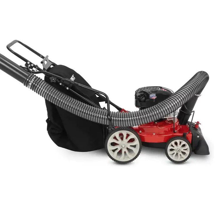 troy bilt 24 in. leaf vacuum head 1.5 in. chipping capacity gas powered chipper shredder vacuum with high rear wheels