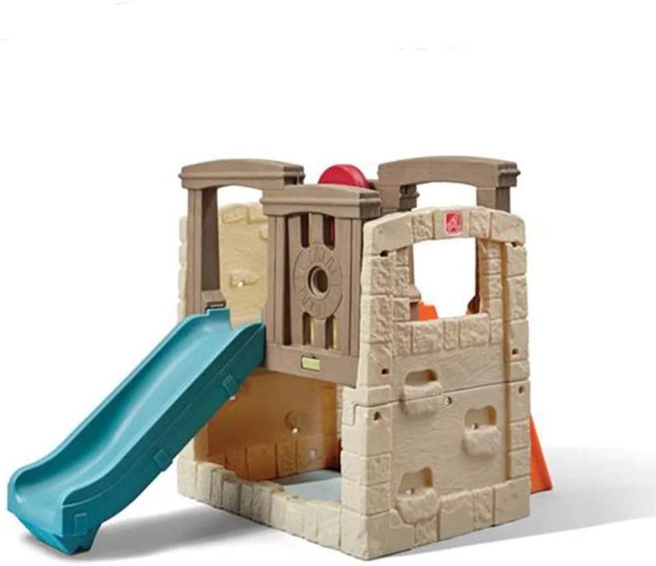 step2 naturally playful woodland climber ii with slide, green
