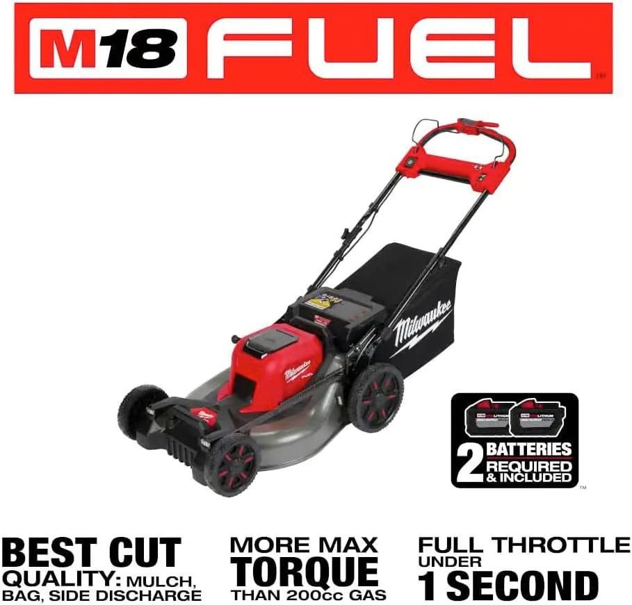milwaukee 2823 20 m18 fuel self propelled dual battery 21 in walk behind mower