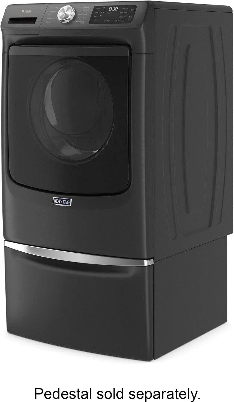 maytag – 4.5 cu. ft. high efficiency stackable front load washer with steam and extra power button – volcano black