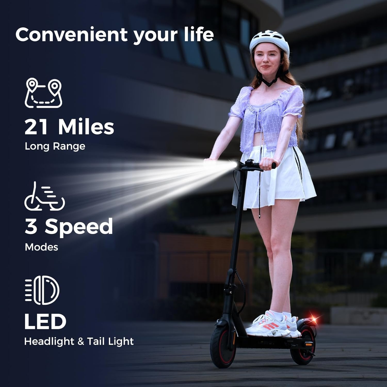 electric scooter for kids & teens, 500–1000w, 18–25 mph, 21–28 mile range