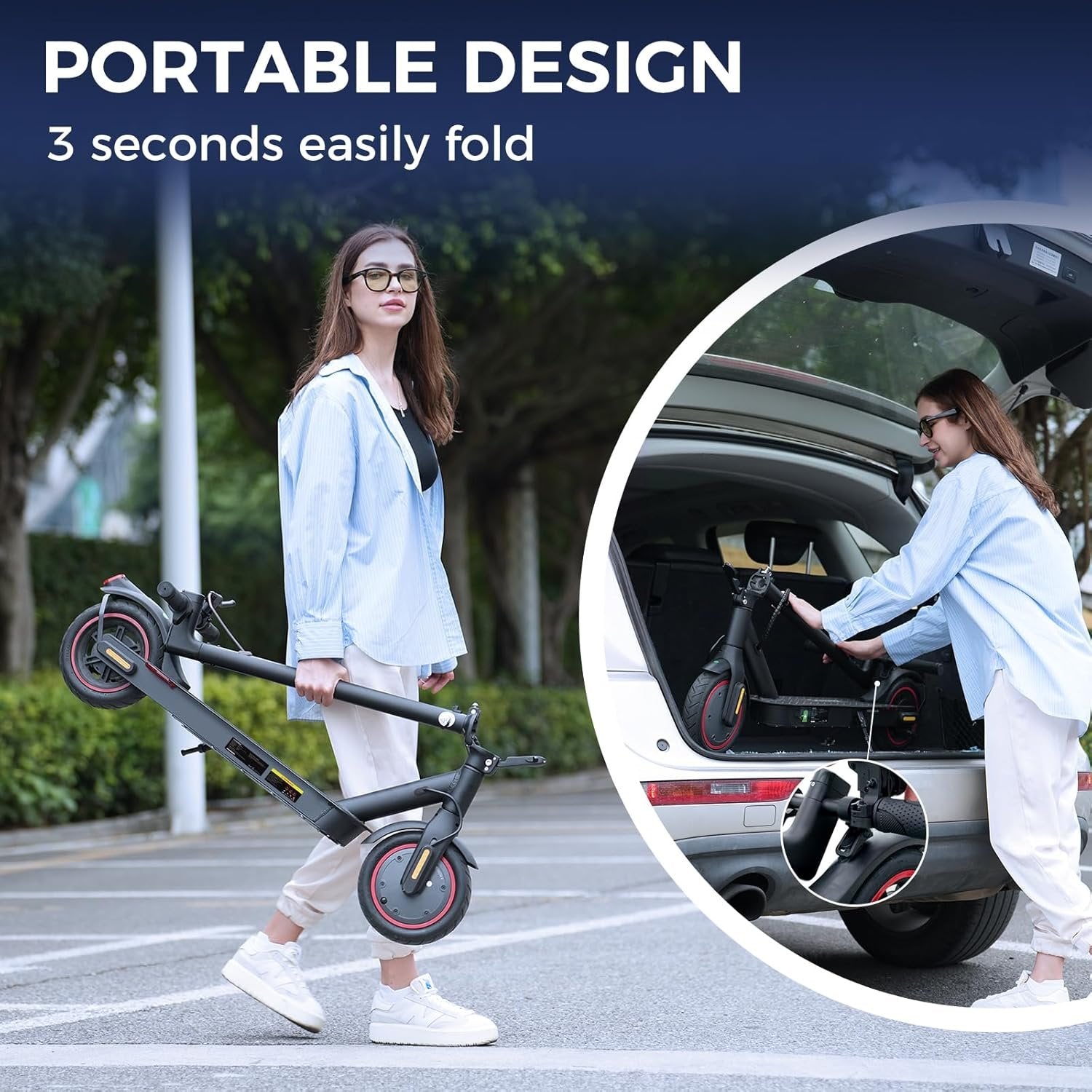 electric scooter for kids & teens, 500–1000w, 18–25 mph, 21–28 mile range