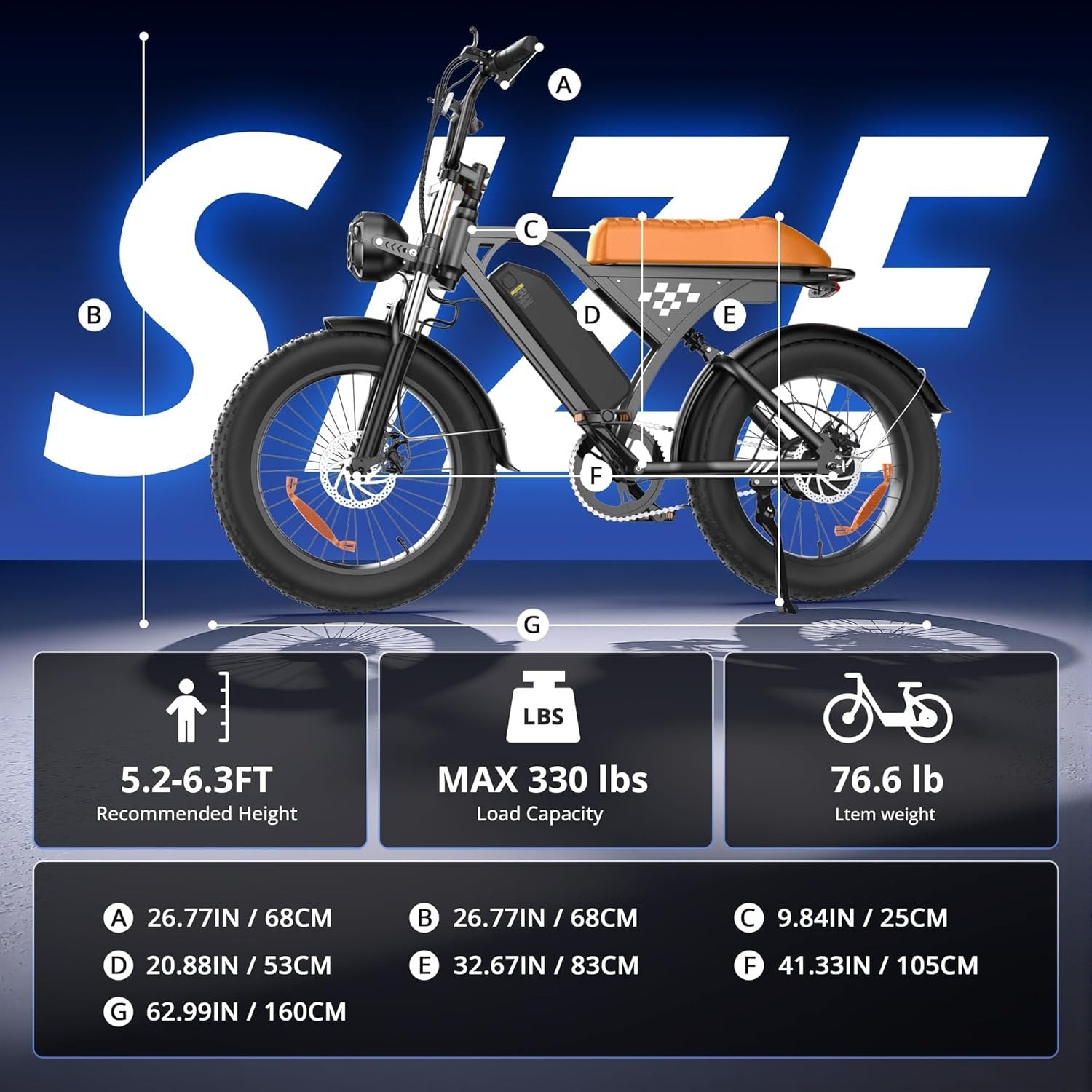 electric bike for adults, 750–1000w, 60 mile range, 20mph, 20″/26″ tires, mountain & commuting