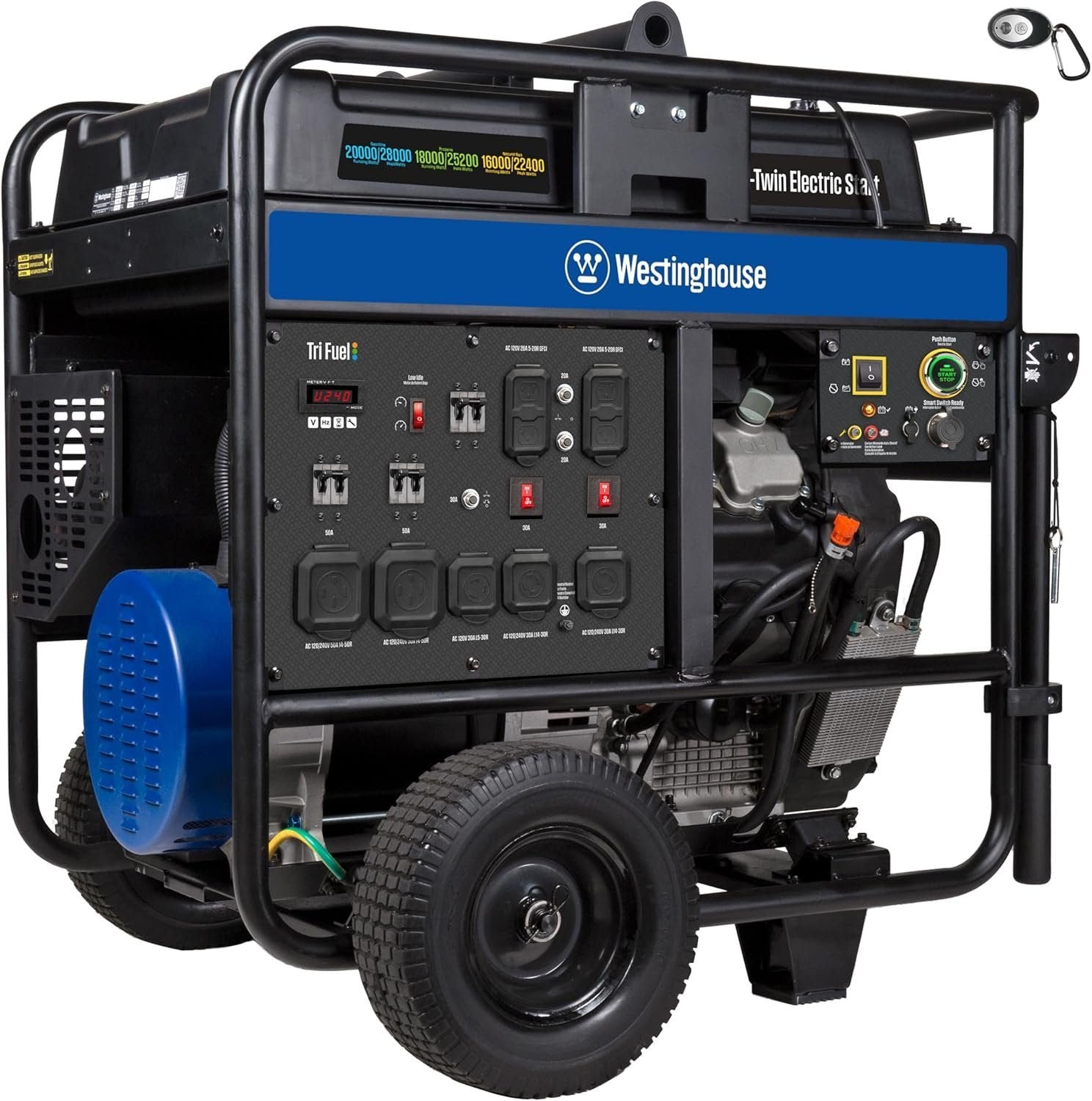 westinghouse 28,000/20.000 watt tri fuel portable generator