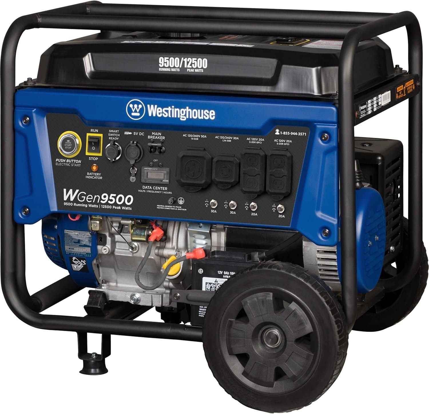 westinghouse 9500 peak watt home backup portable gas powered generator