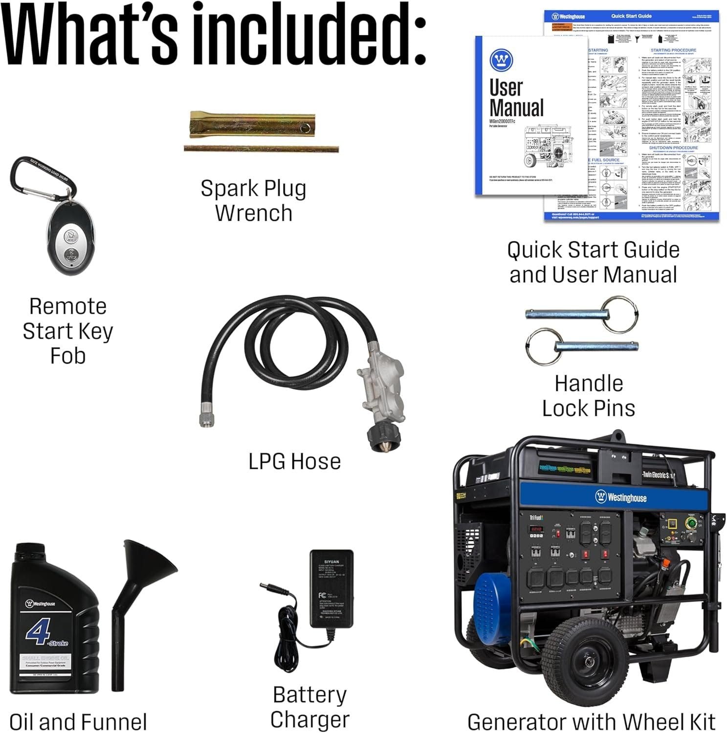 westinghouse 28,000/20.000 watt tri fuel portable generator