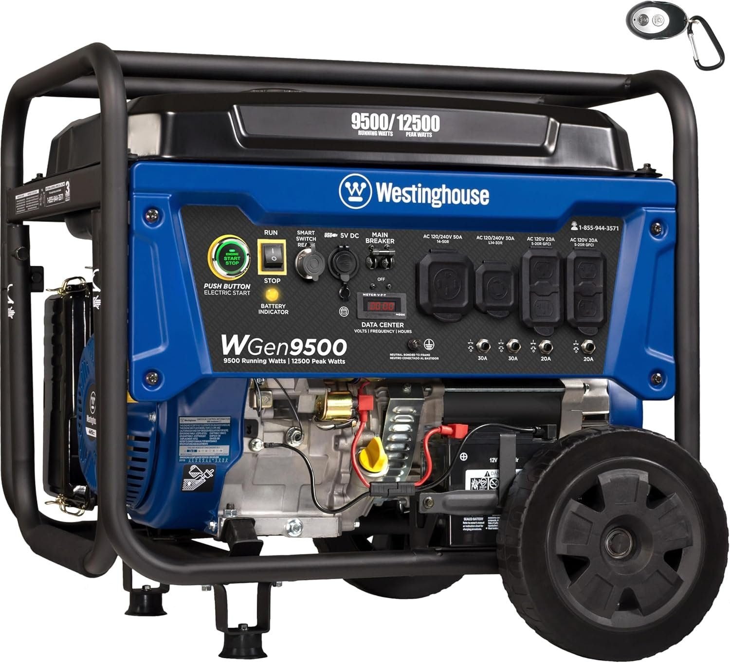 westinghouse 9500 peak watt home backup portable gas powered generator