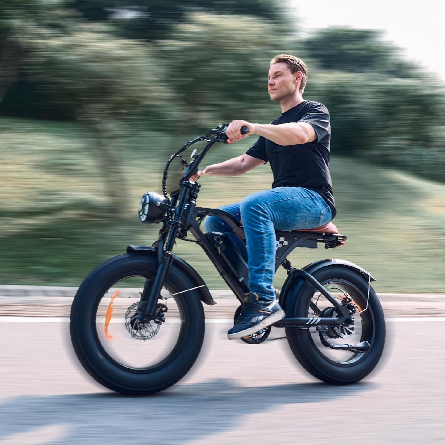 electric bike for adults, 750–1000w, 60 mile range, 20mph, 20″/26″ tires, mountain & commuting