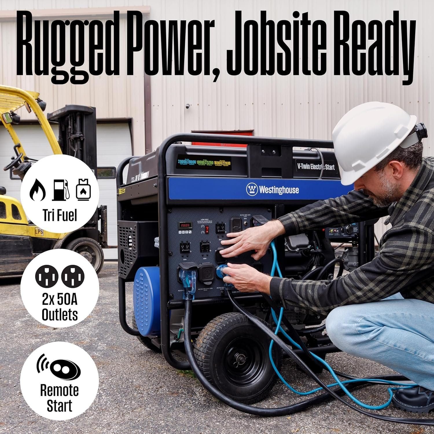 westinghouse 28,000/20.000 watt tri fuel portable generator