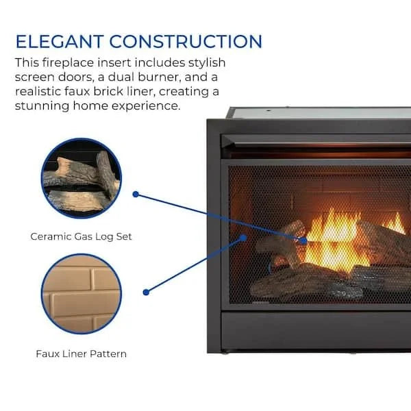 duluth forge dual fuel ventless gas fireplaces inserts