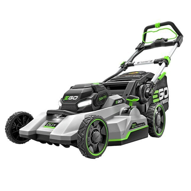 ego power+ 56v 21 inch self propelled cordless lawn mower with brushless motor and 7.5ah battery (model lm2135sp)