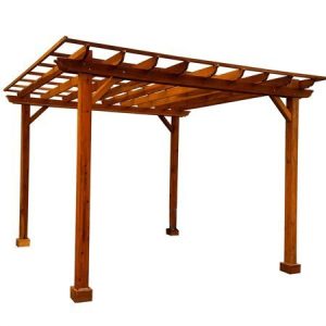 10 ft. x 14 ft. traditional all cedar wood outdoor patio pergola shade structure