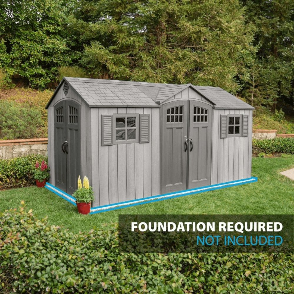 lifetime 15′ x 8′ rough cut backyard storage shed with floor (60318)
