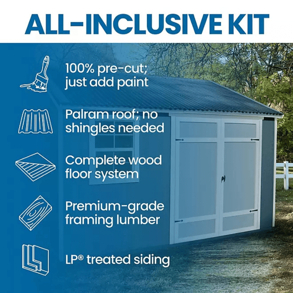 sonata 12′ x 10′ outdoor wood shed