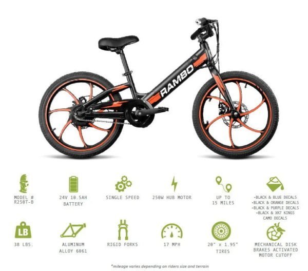 rambo kids 20 trailbreaker electric bike 24v 250w hub motor financing