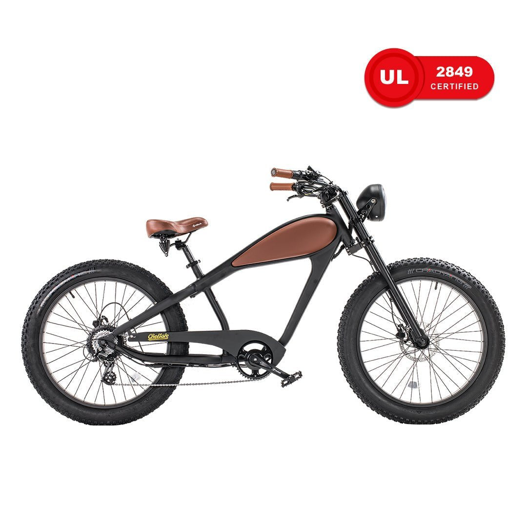 revi bikes cheetah 48v 750w hub motor fat tire electric cruiser bike
