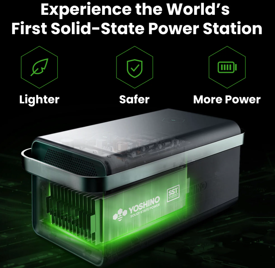 yoshino b4000 sst new solid state portable power station 2,611wh, 4,000w continuous6,000w peak solar optional generator,ups backup battery