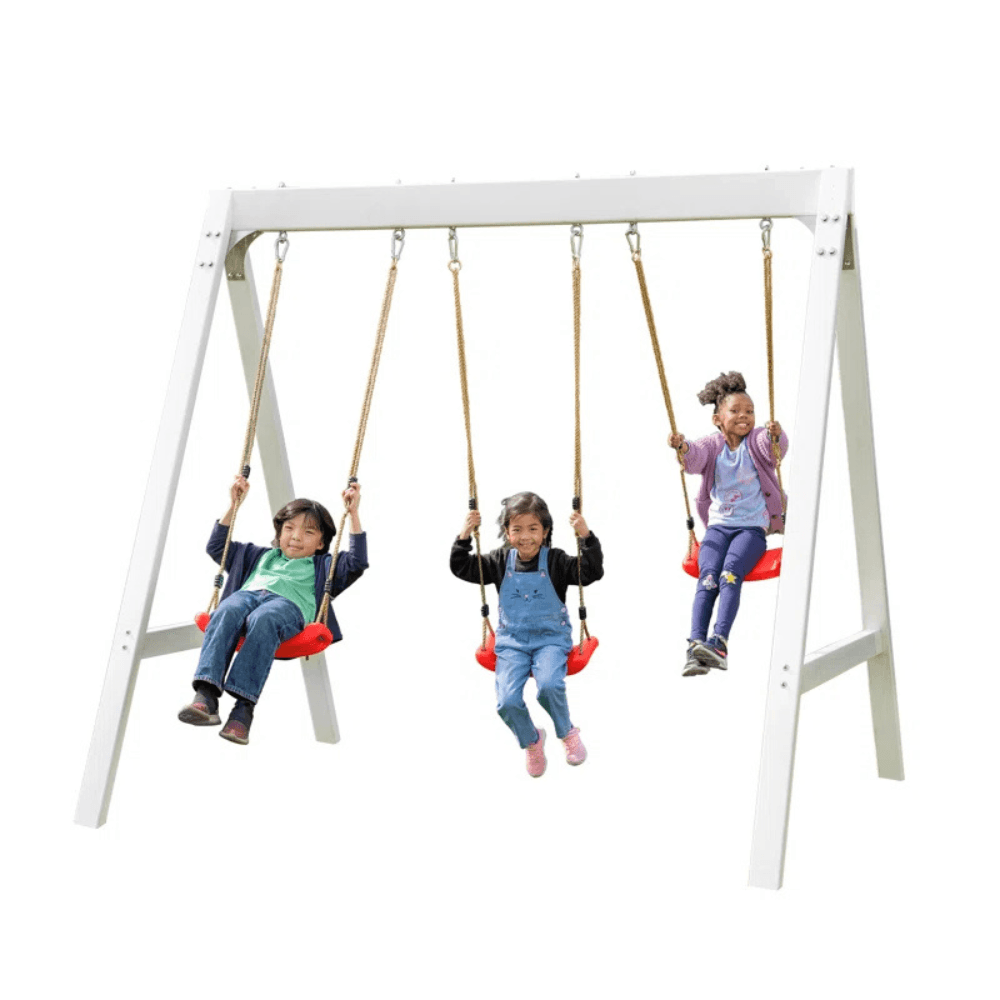 sports power vinyl covered wood swing set – classic & durable for outdoor fun