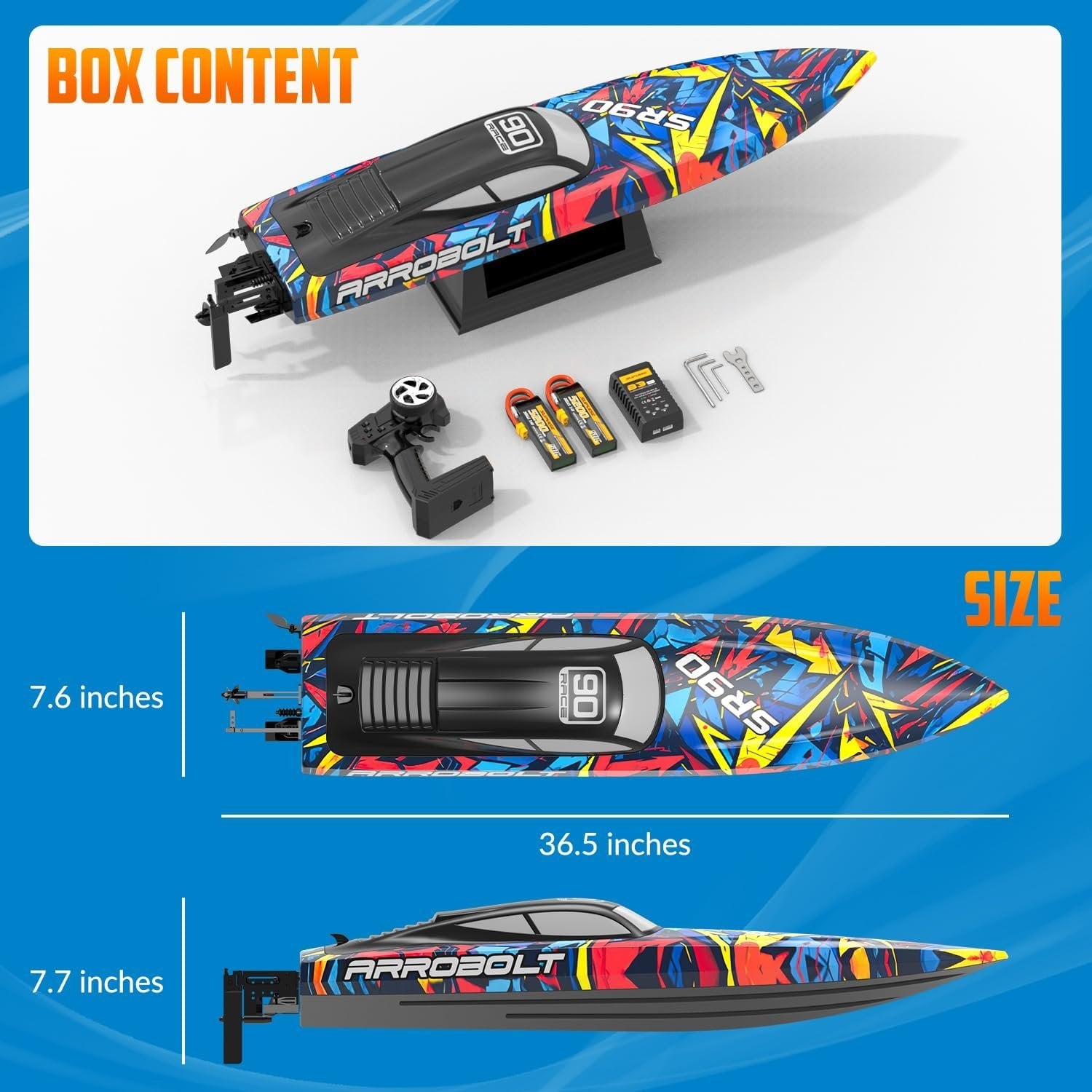 volantexrc brushless rc boat vector90, high speed remote control boat, remote control fast racing rc boat for adults