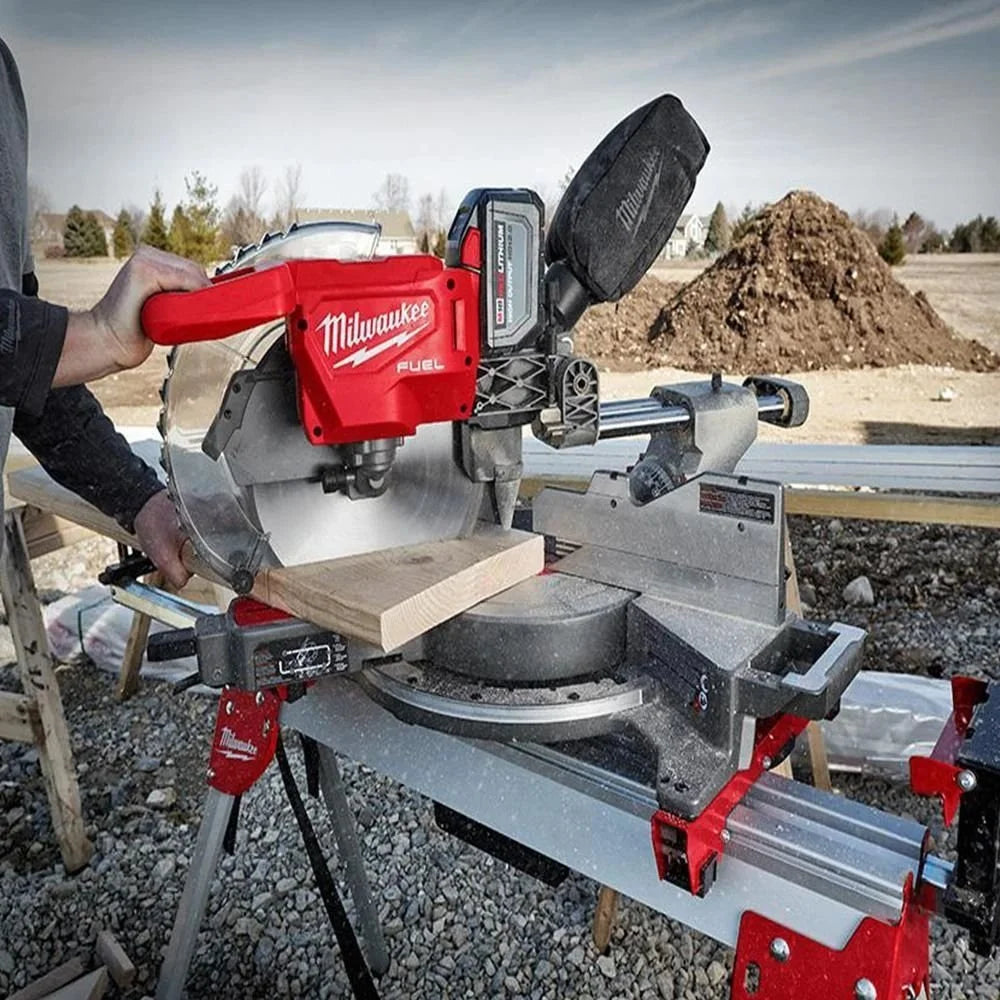 milwaukee 18v lithium ion brushless cordless 12 in. dual bevel sliding compound