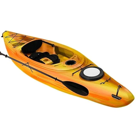 sun dolphin simcoe 10.4, sit in recreational kayaks with paddle, tequila sunrise