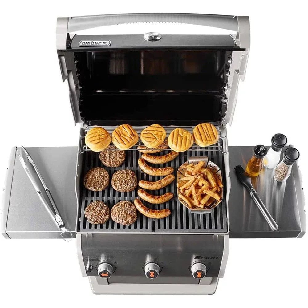 weber 47510001 spirit e 310 3 burner natural gas black bundle with generic grill cover barbecue drip pans set of 3