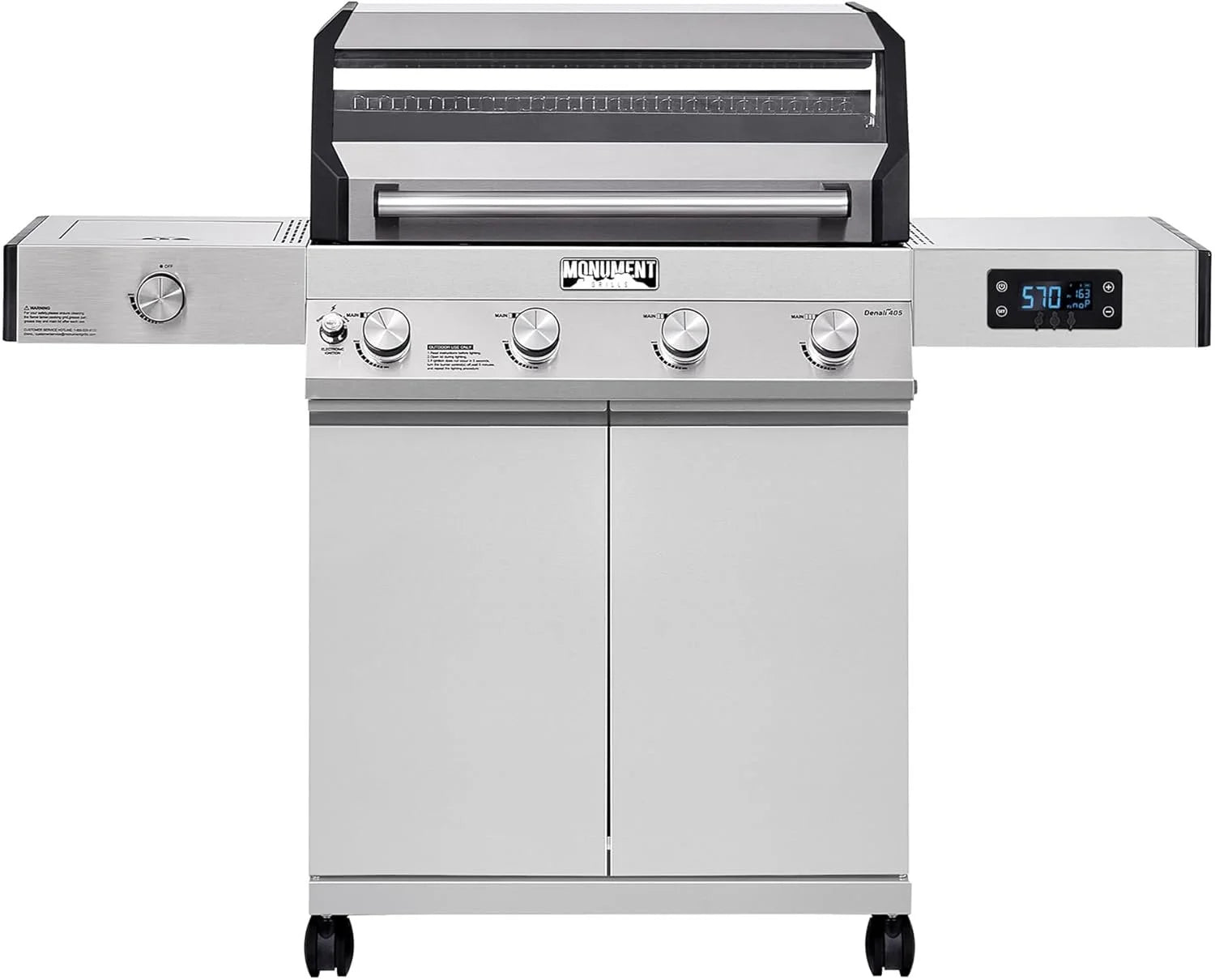 monument grills eminence 405 |tech stainless propane gas grills eminence 405 & cast iron cooking plate