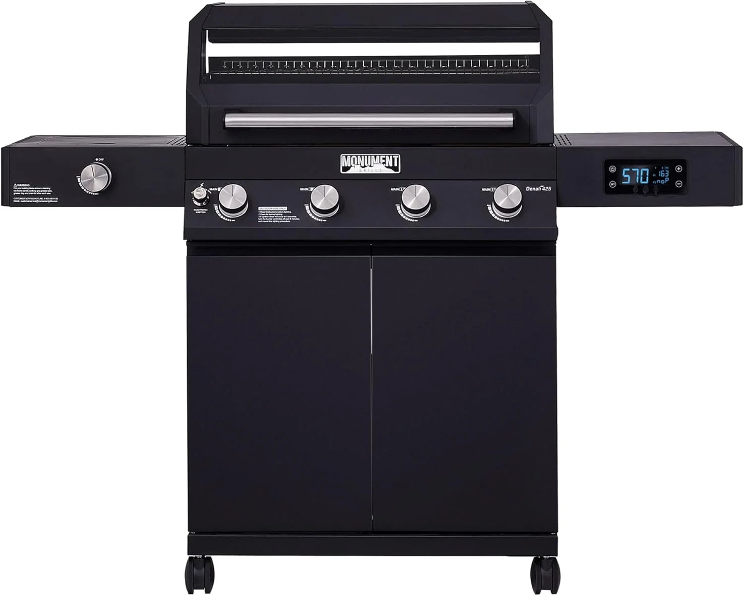 monument grills denali 425 black smart tech propane gas grills