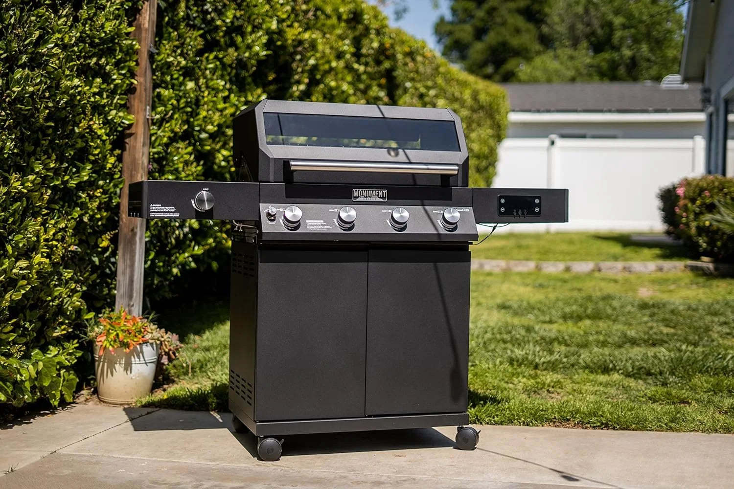 monument grills denali 425 black smart tech propane gas grills